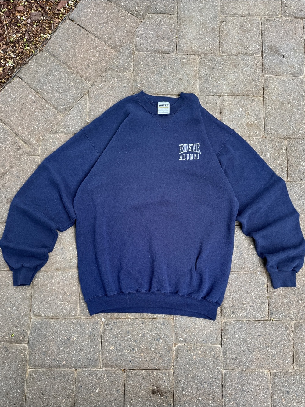 Vintage 90s Penn State Alumni Tultex Navy Crewneck Sweatshirt Made in USA LT